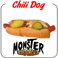 Chili Dogs 9''x13'' Decal for Hot Dog Cart or Concession Trailer Sign or Banner 