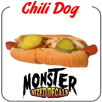 Monster Sized Chili Dog Decal